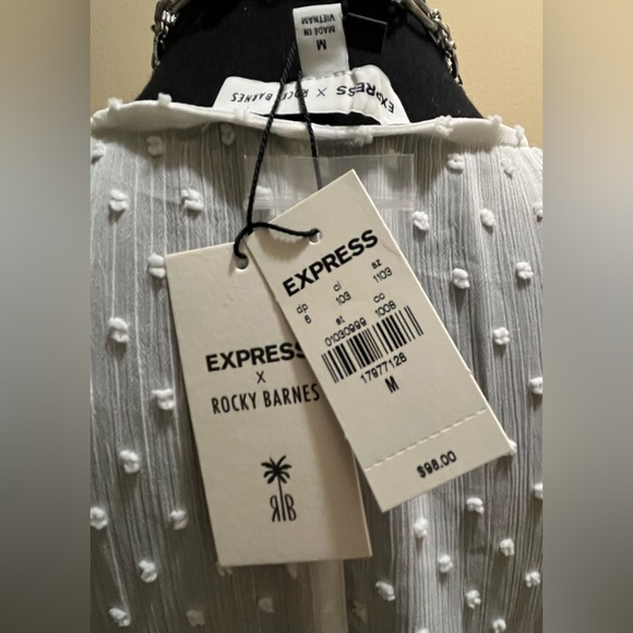 Express X Rocky Barnes Sheer White Kimono Duster - New With Tags - Size Medium - Picture 4 of 4